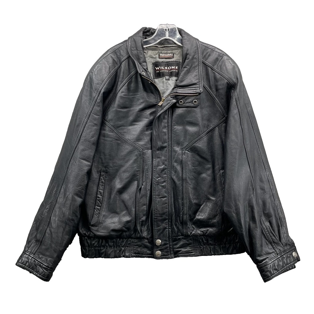 VTG Wilsons 100% Leather Jacket Men Large Thinsulate Motorcycle 90s Grunge Biker